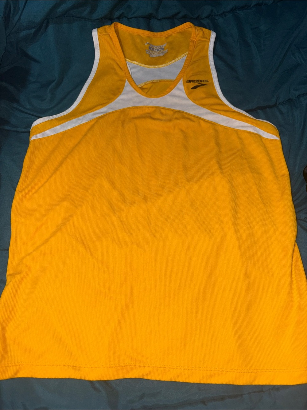 Brooks Yellow / Gold Tank Top with White Trim Men’s Size XL